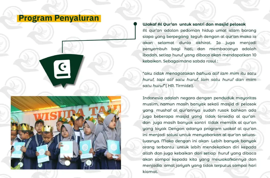 Program Penyaluran - Wakaf Al-Qur'an untuk Santri dan Masjid Pelosok